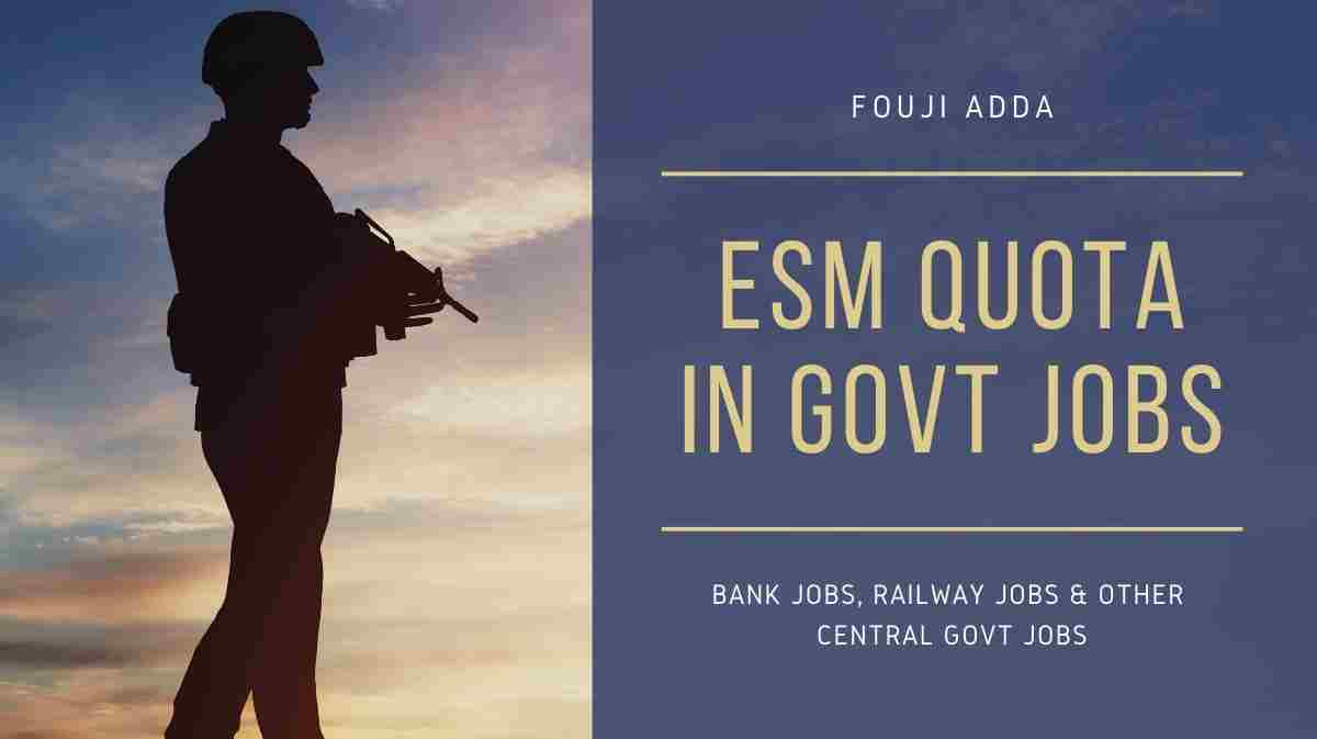Reservation for ESM in govt jobs
